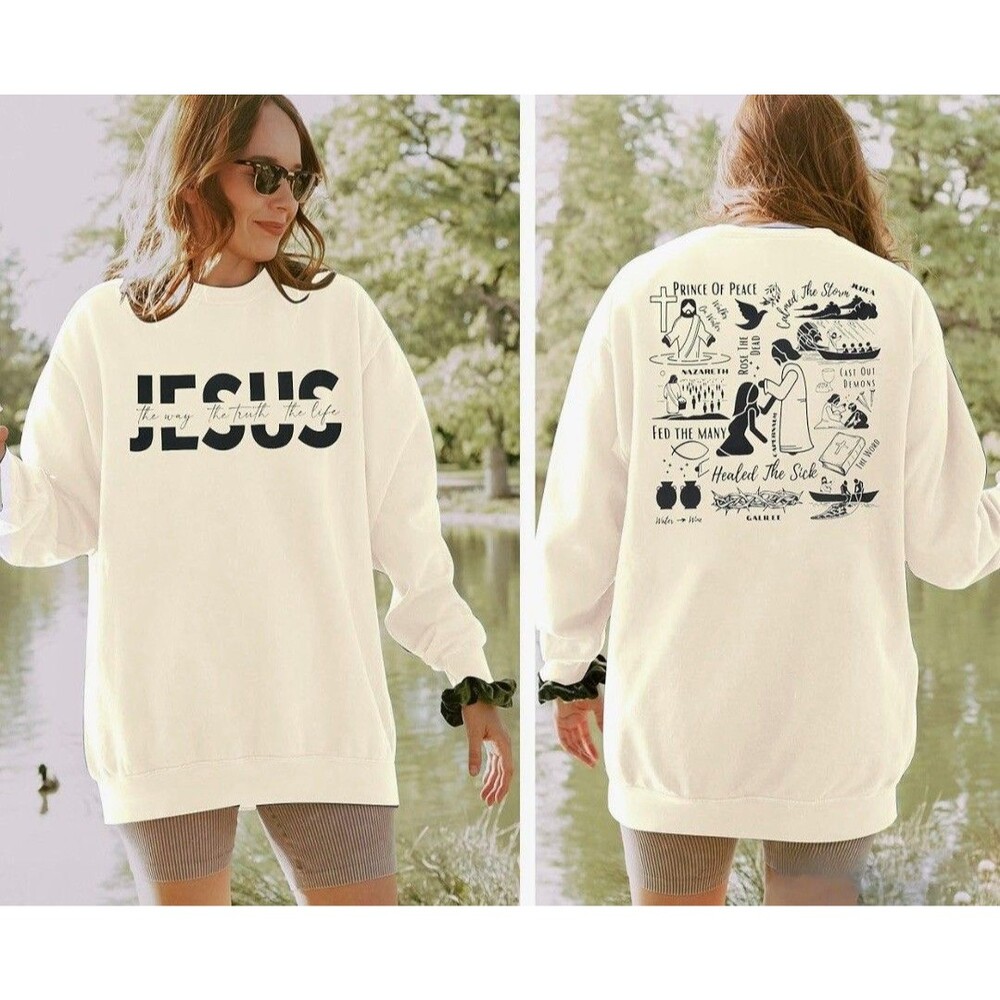 Women’s Jesus The Way The Truth The Life Casual XL Sweatshirt Soft Cozy NEW